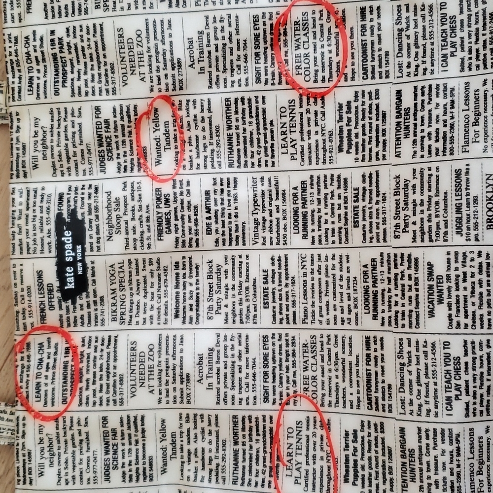 Kate Spade Shopper Plastic Bag Newspaper - Picture 2 of 3
